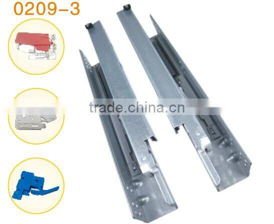 3 Fold Automatic Return Damper Hidden Supporting Bottom Drawer Slide Rail