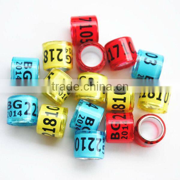 2014 Colorful Poultry Bands 8mm Poultry Plastic Rings