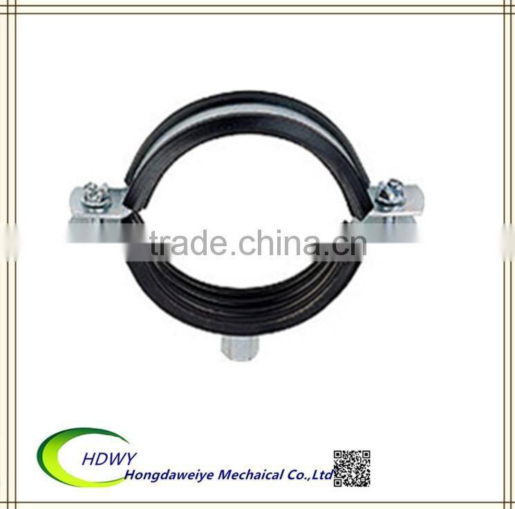 Heavy duty pipe clamp with rubber;Stainless steel pipe clamp;pipe clamps with epdm rubber lining