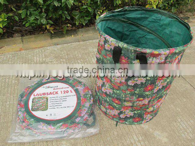 printed flowers leaves pop up bag garden bag waste bag manufacturer