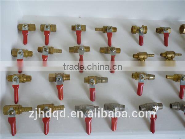 brass ball valve with red hand , male and female ball vavle , size of 1/4" 3/8" 1/2"*8mm