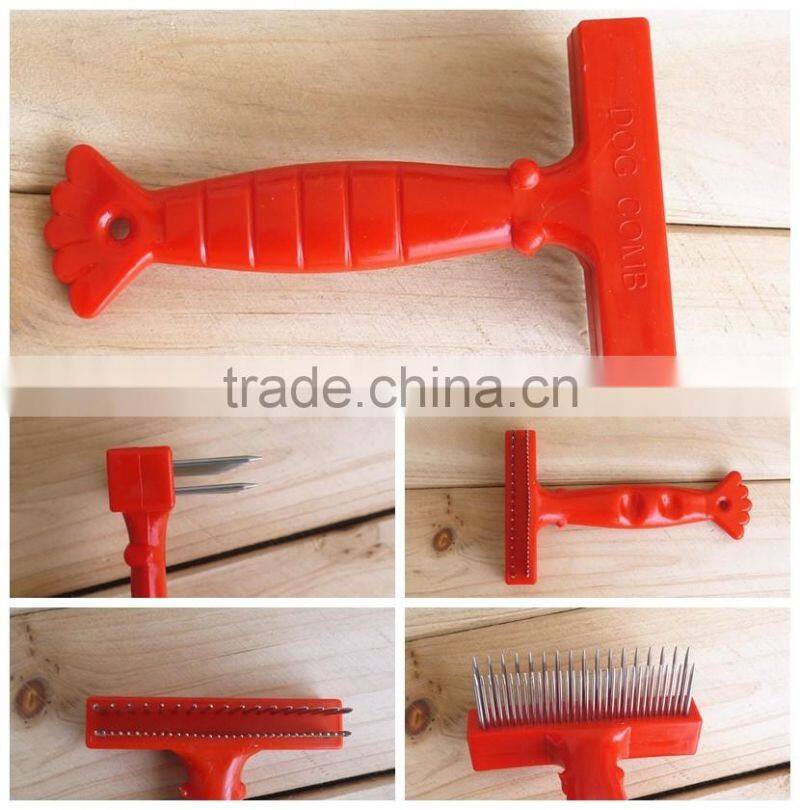 Two rows teeth pet comb with special shape
