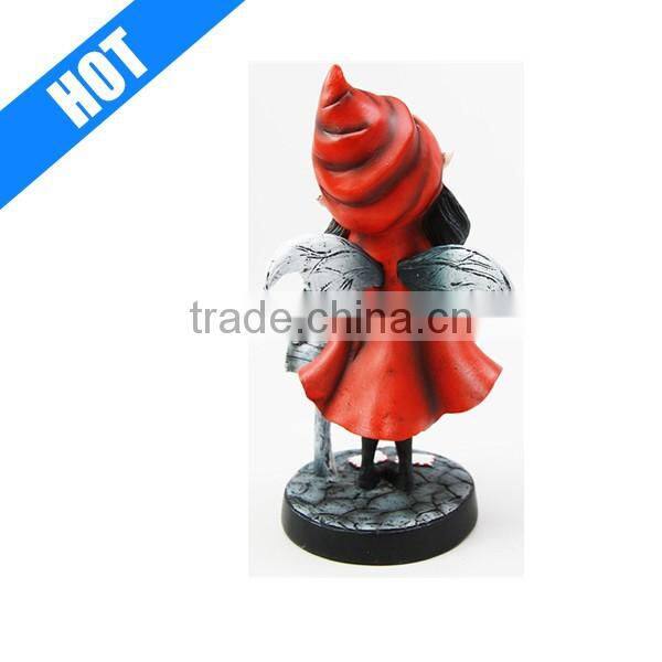 Handpainted Polyresin Pretty Girl Owl Figurine Sculpture