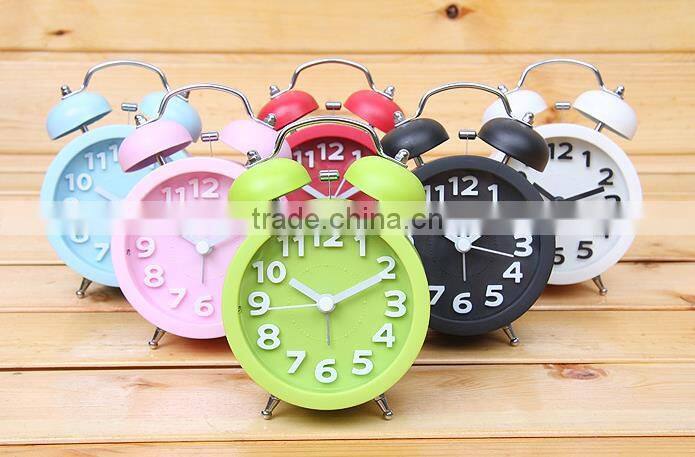 Korean style candy colors 3D digital clock retro heart shaped alarm clock