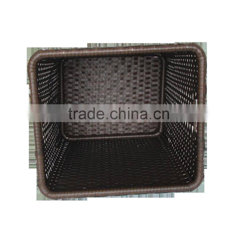 Durable waterproof pe rattan handmade woven baskets for laundry storage