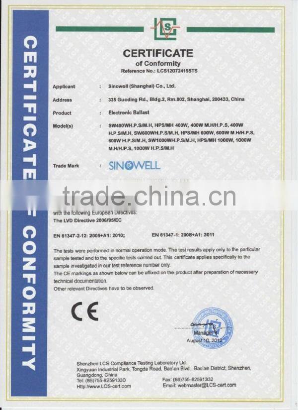 Led grow light ballast 1000w,Metal halide ballast