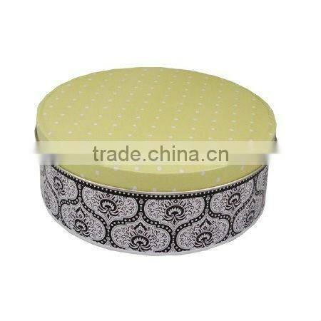 round gift tin box