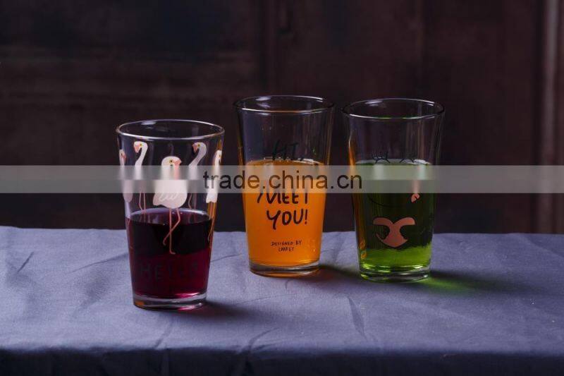 16oz clear glass tea cups glass juice cup