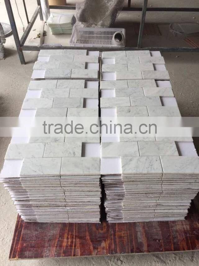 carrara white marble mosaic tile