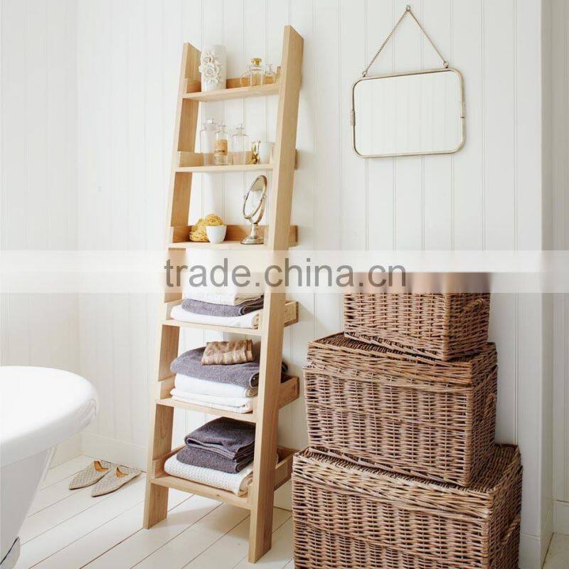 Oak Shelf Ladder Solid Wood Customization Storage Shelf