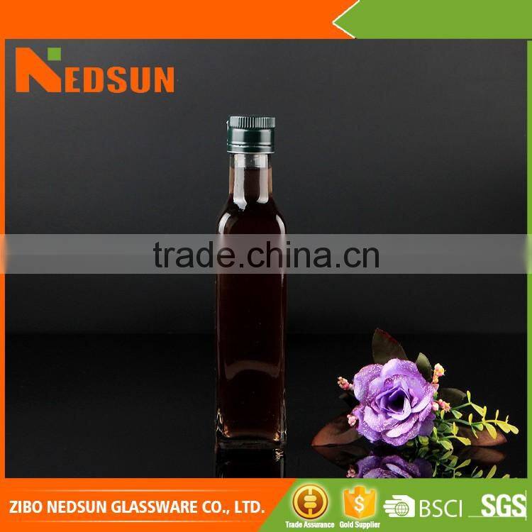 Factory price square olive oil glass bottle 250ml