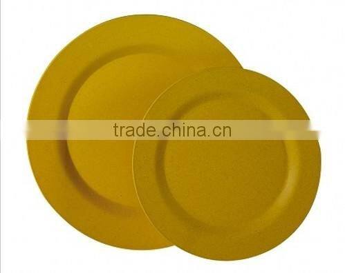 western bamboo fibre biodegradable tableware dishes plate, dishwasher safe plate for camping and party