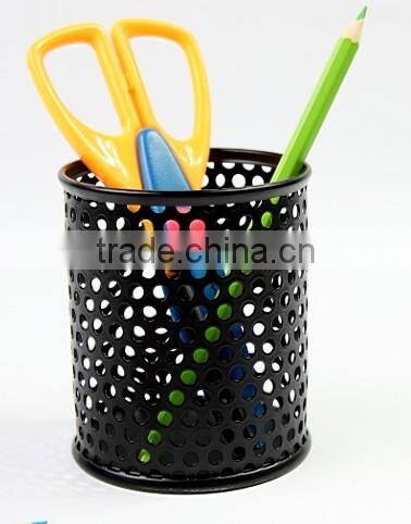 2015 Black Fancy Office/Home Metal Wire Mesh Desk Pen Holder