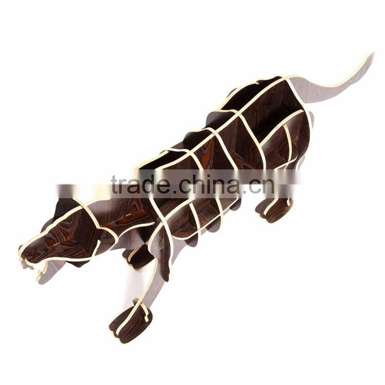 puzzle wood craft leopard table book shelves creative animal furniture
