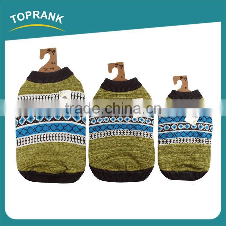 Hot selling winter warm cotton fashion pattern hand knit dog sweater