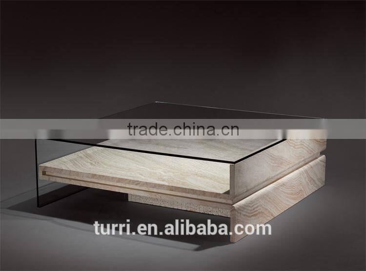 Rectangle White Travertine Coffee Table