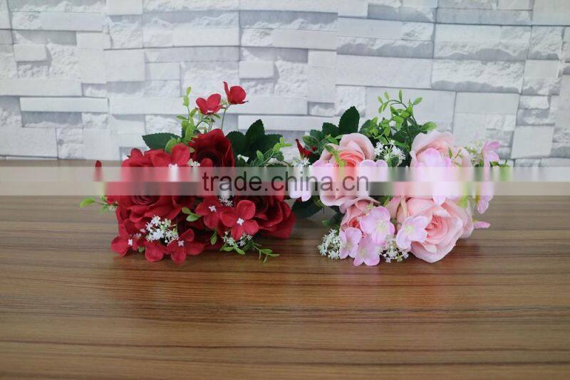 Pink silk rose flower bouquet