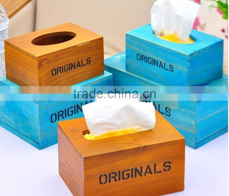 large Wooden tissue box