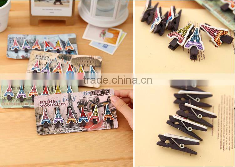 Wooden Eiffel Tower photo clip holder,memo clip