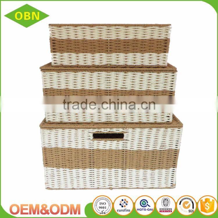 China popular good quality durable plastic metal wire paper rope laundry basket for hotel or home