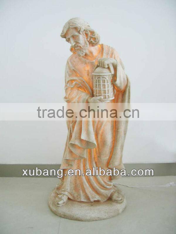 religious figurine decoration religious statues with lamp home decoration
