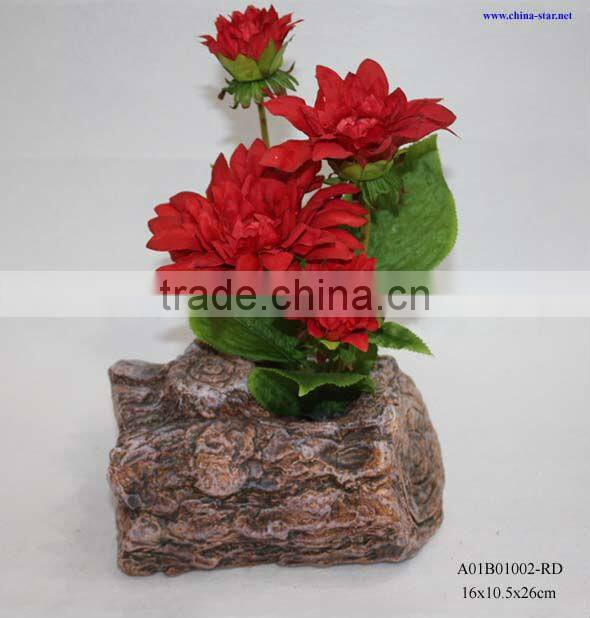 four heads dahlia potted