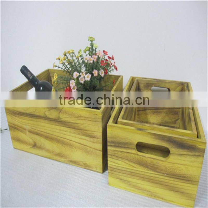 Modern style pine wooden storage box wooden crates