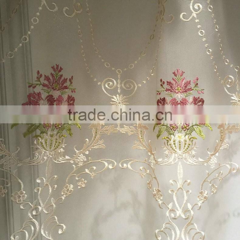 PRS-863 momoda luxury french retro antique curtain with sheers and valance arabian lake blue curtain fabric