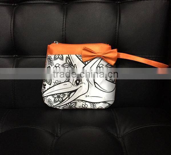 Animation style DIY schoolbag graffiti bag children Clutch Wallet hand Bags