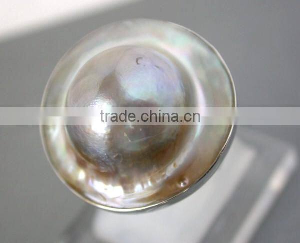 2014 latest fashion mabe pearl rings with sliver