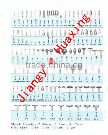20pcs/set 3mm shank Rotary Diamond Pointer Bit Set Ni Coated