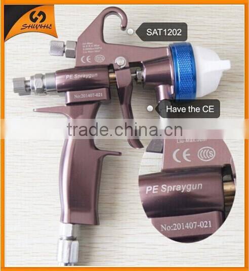 SAT1202 Nano Chrome PE Silver Dual Head Professional Paint Gun 5