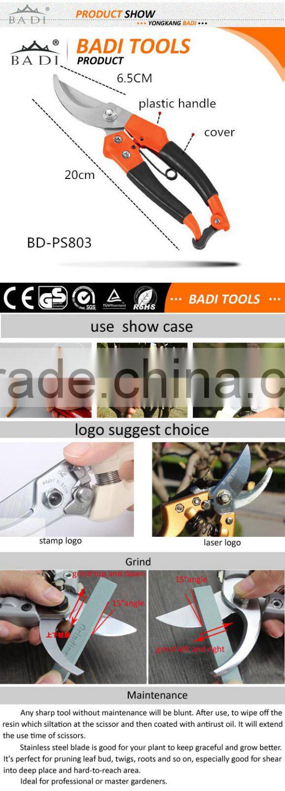 8 inch pruning tree garden scissor with anti alip handle