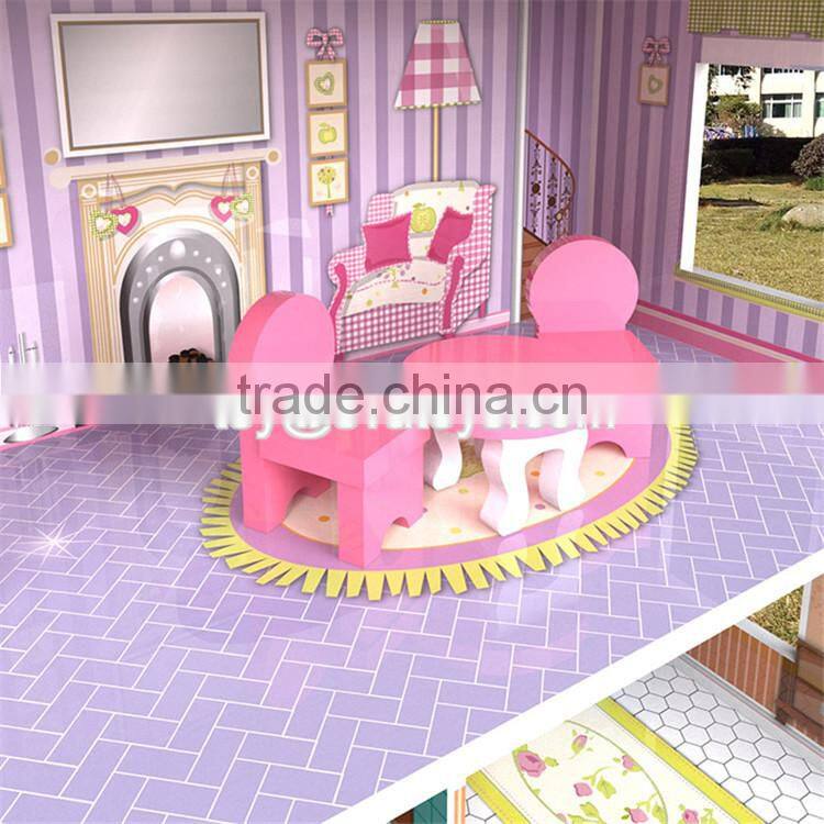 New design lovely girls toy sets wooden miniature house kits W06A235