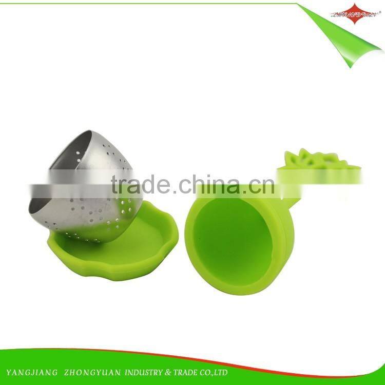 ZY-E3143 Food grade silicone tea infuser and tea bag strainer with drip tray
