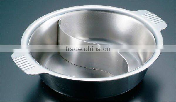 Chiri Nabe Cooking Made in Japan Stainless Steel Pot with Partition (2 Conpartment) Electric Cooking Utensils