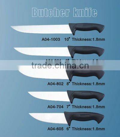 wooden handle plastic handle 8" stainless steel butcher knives