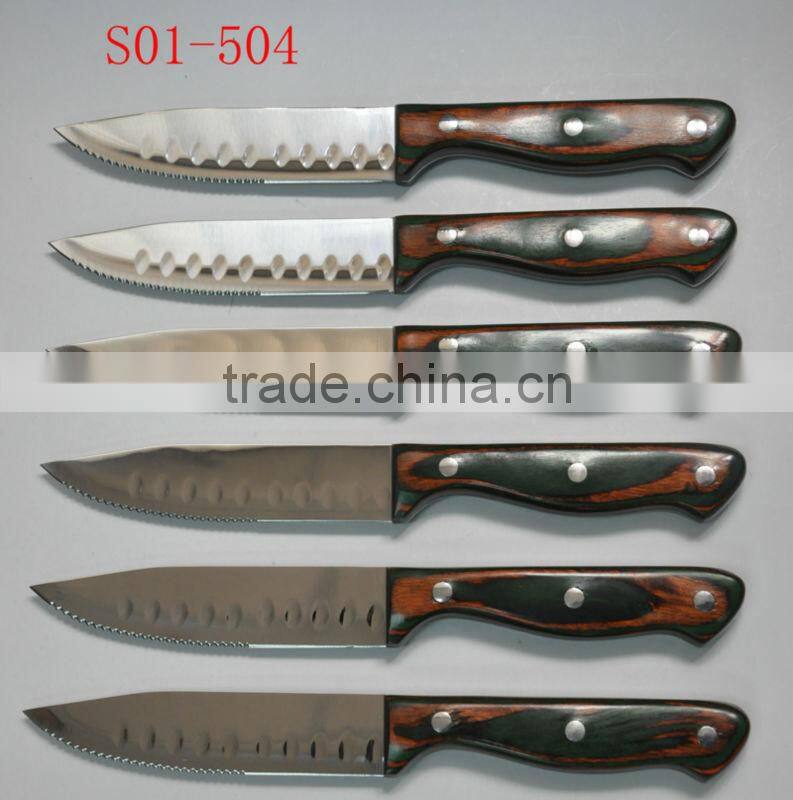 stainless steel wood handle steak knife