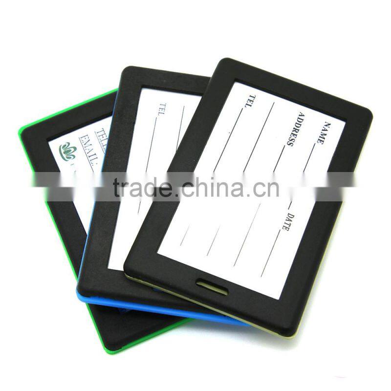 Customized logo promotional silicone/pvc luggage tag name tag for travel