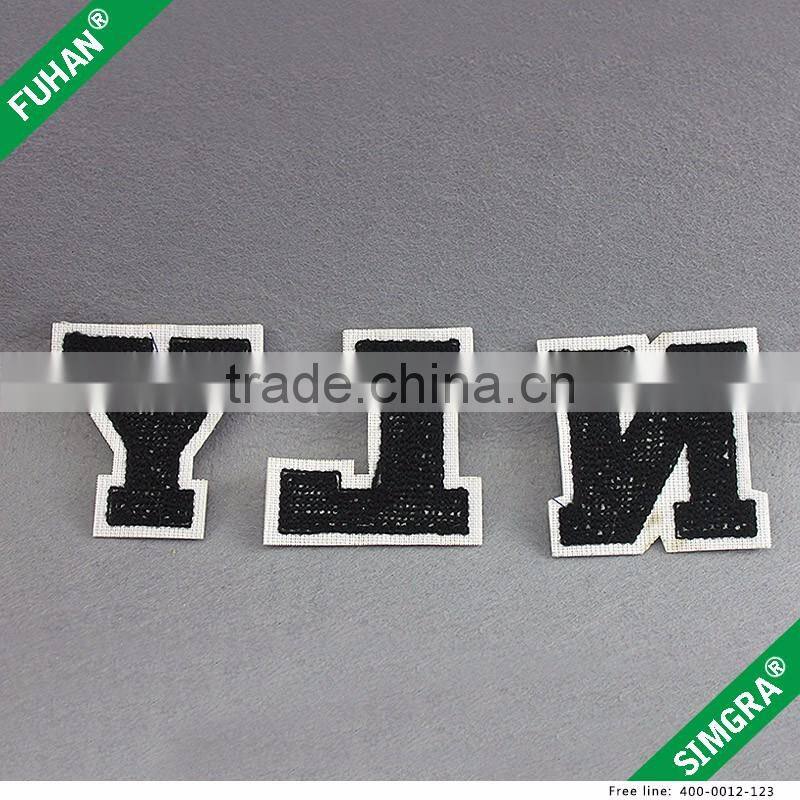Factory Direct Popular Letter Chenille Embroidery Badges for Hats