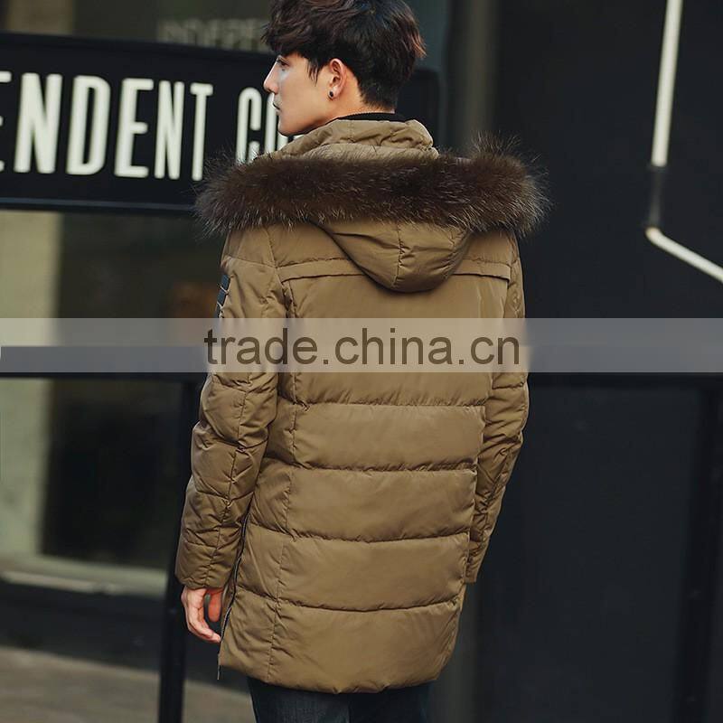 2016 top quality wind proof mens parka winter jacket with fur hood parka jackets wholesale blank