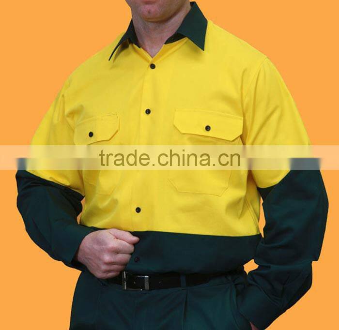 High visibility working uniform breathable reflective safety workwear shirts