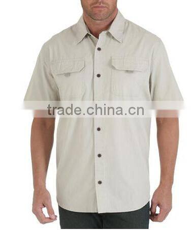 Men's Short Sleeve Canvas Fashion Shirt