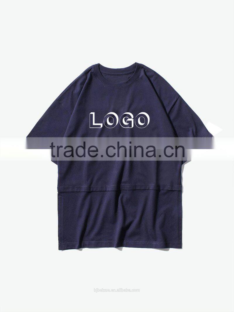 Wholesale sports zip front high quality 100% cotton reflective t-shirt custom