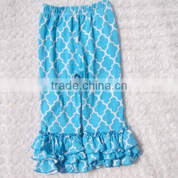 Solid Color Girls Icing Cotton Pants Icing Three Ruffle Leggings For Girls Wholesale Baby Kids Icing Ruffle Long Pants