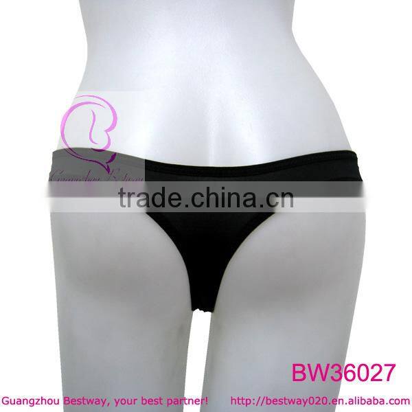 Shiny rhinestone balck tight thongs BW36027