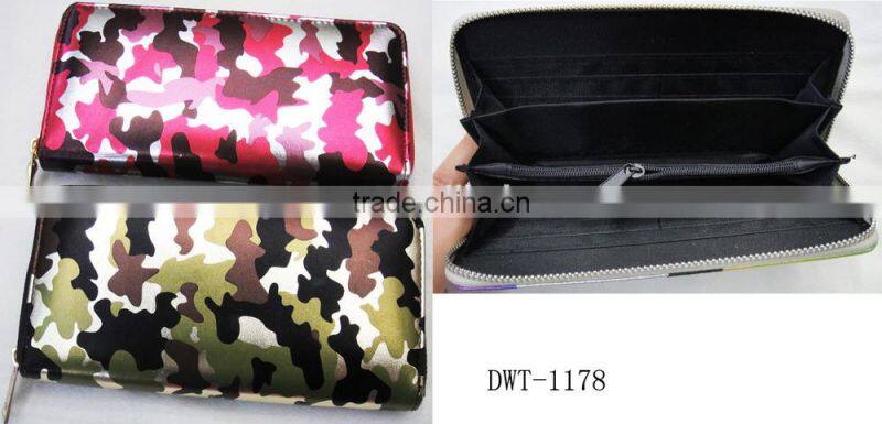 Hot popular vogue pu leather camo wallet