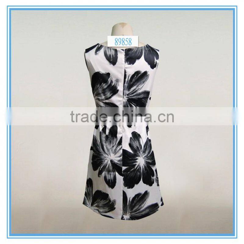 Summer Women Casual One Piece Midi Dress Hollow Out Design In Floral Print