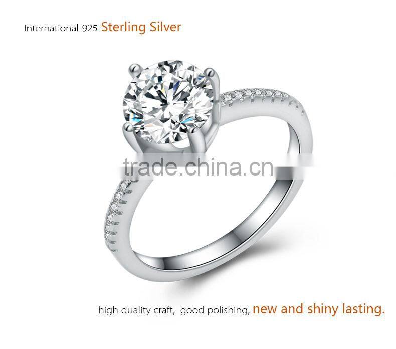 Hotsale inspiratioanl jewelry classical wedding bands s925 silver CZ rings
