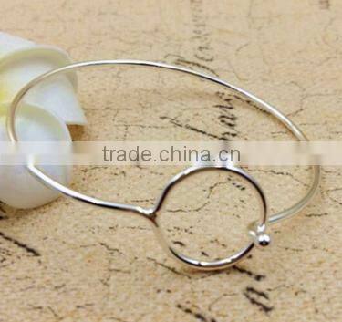 latest design vogue jewellery bangle cheap price adjustable wire bangle with round circle